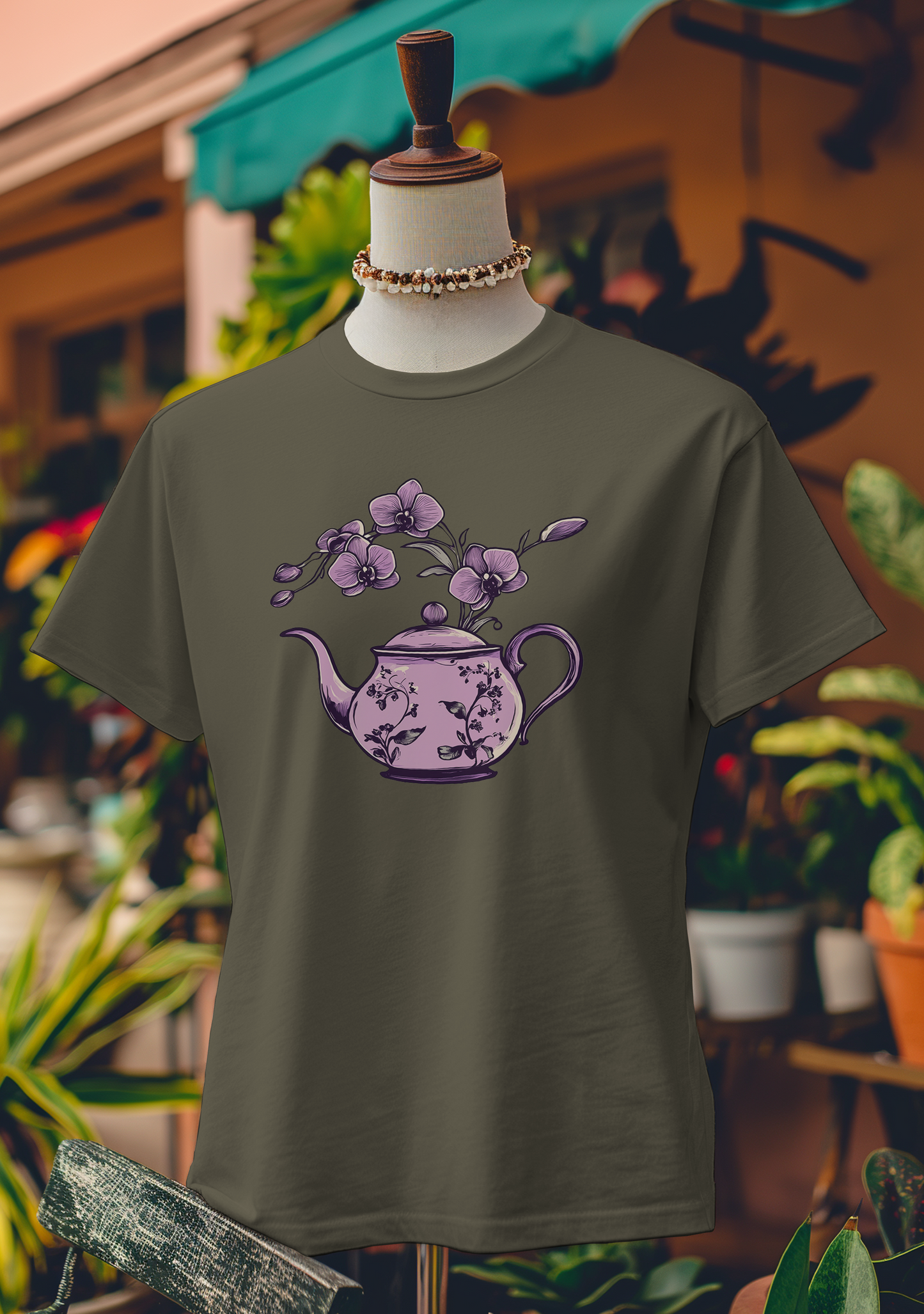 Orchid Elegance Teapot T-Shirt