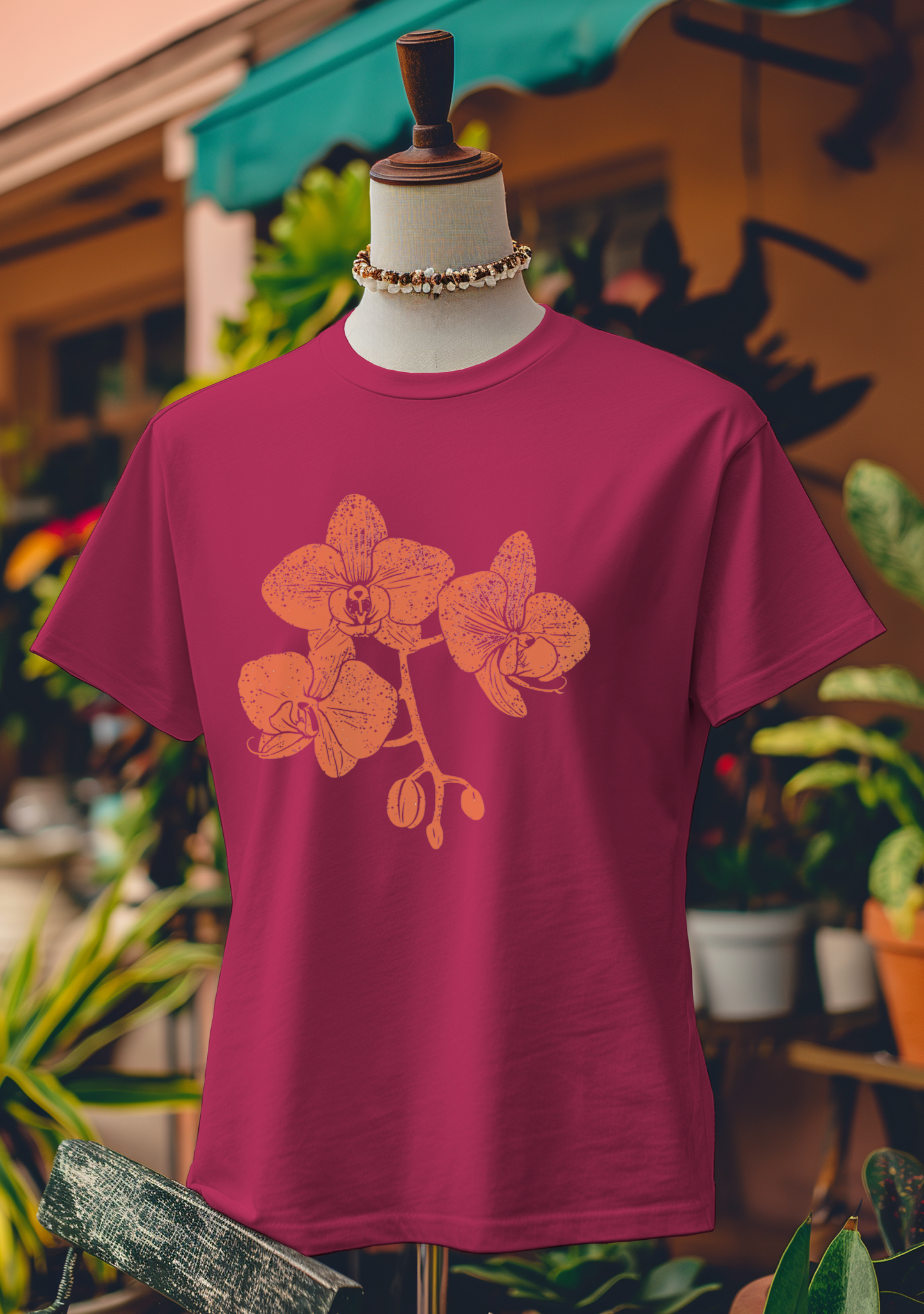 Orange Orchid Elegance T-Shirt