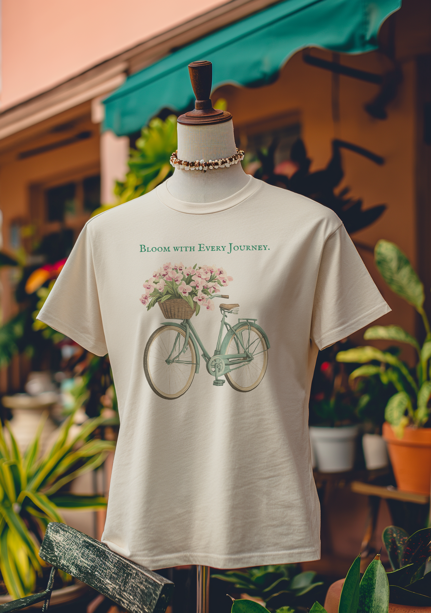 Bloom with Every Journey Bicycle T-Shirt