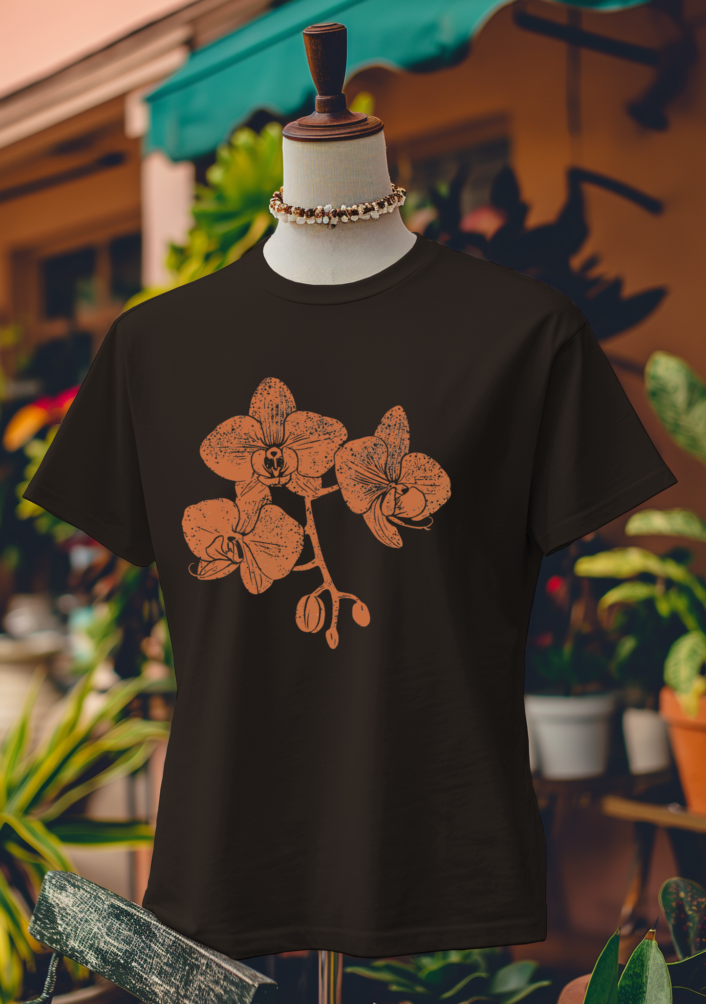Orange Orchid Elegance T-Shirt