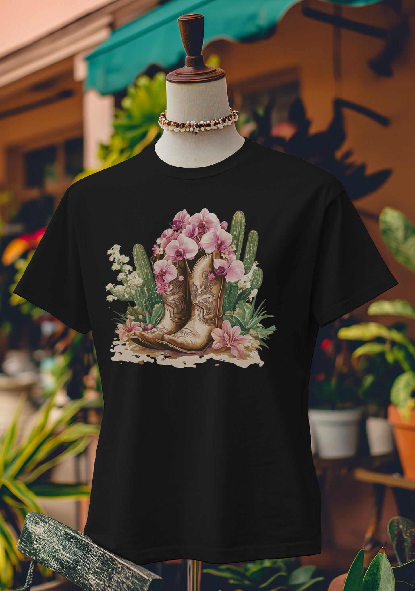 Desert Bloom Cowboy Boots T-Shirt