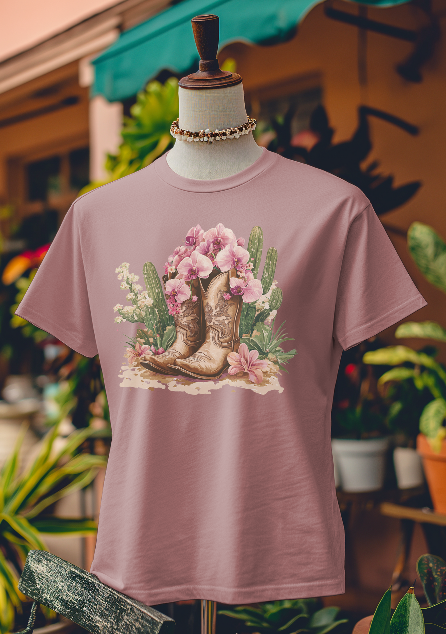 Desert Bloom Cowboy Boots T-Shirt