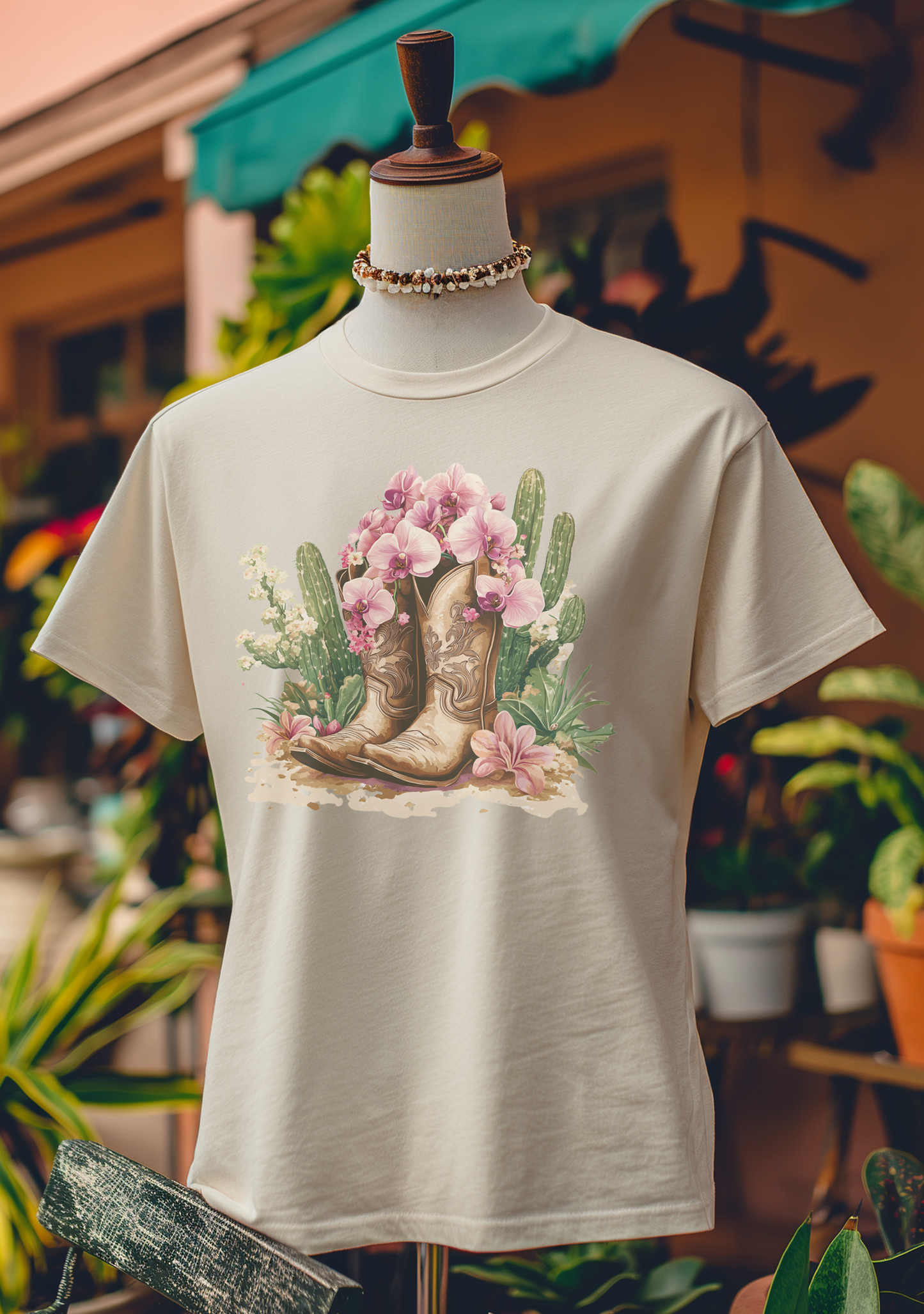 Desert Bloom Cowboy Boots T-Shirt