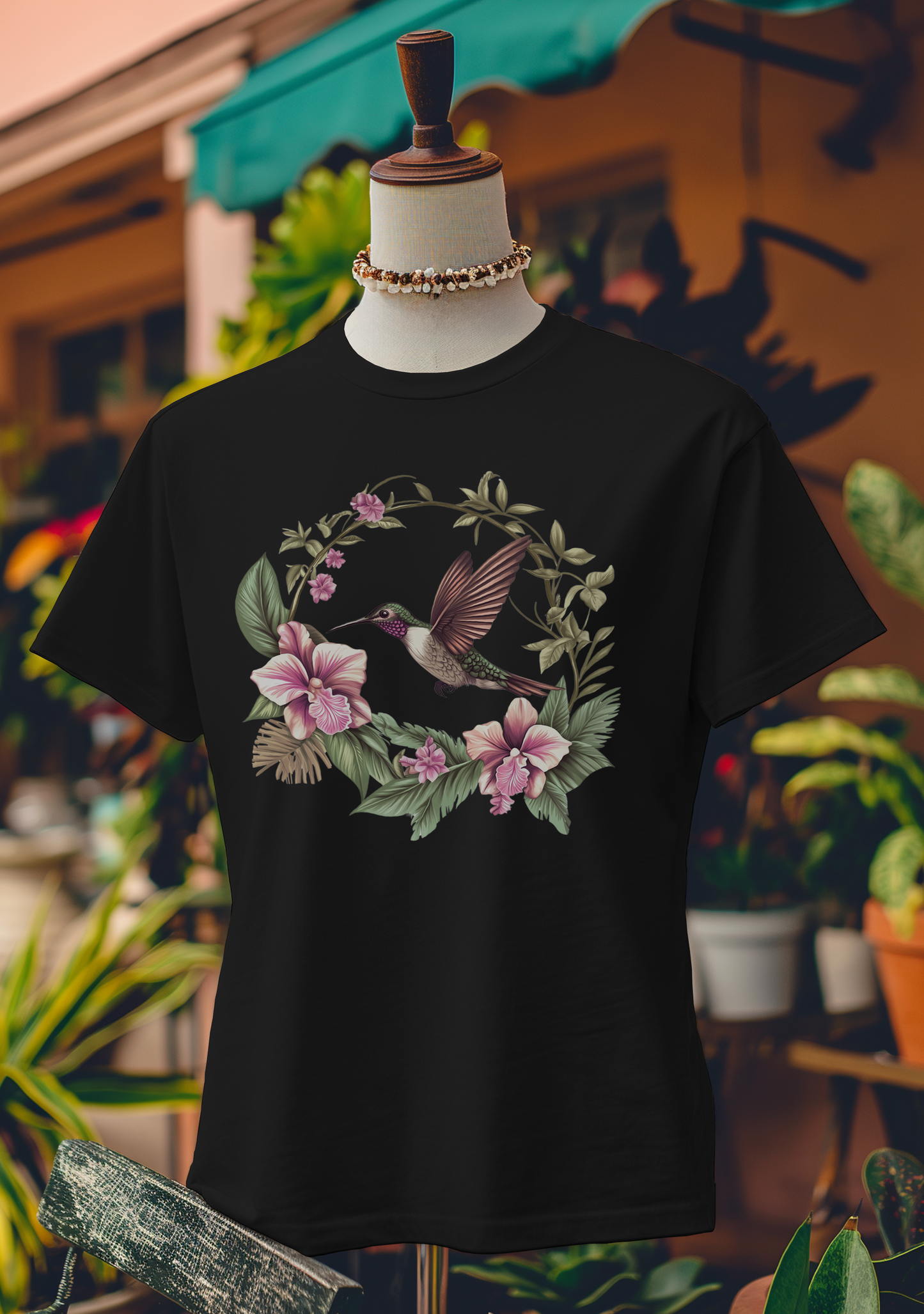Hummingbird and Orchid Harmony T-Shirt