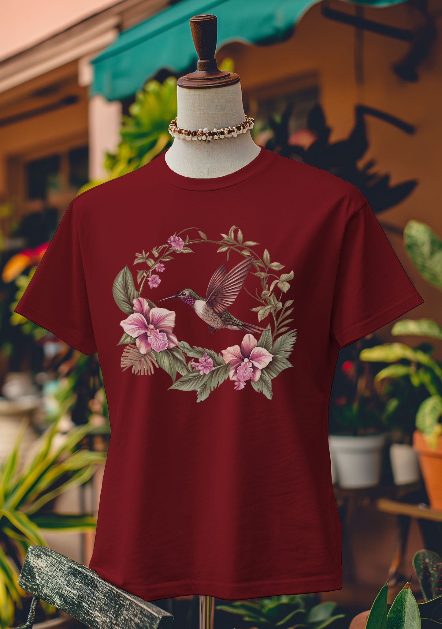 Hummingbird and Orchid Harmony T-Shirt