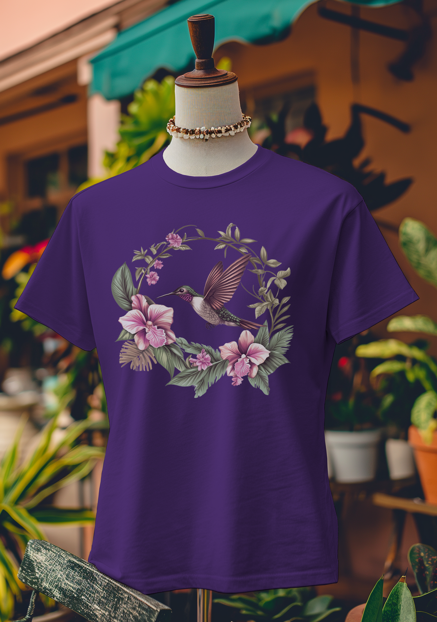 Hummingbird and Orchid Harmony T-Shirt