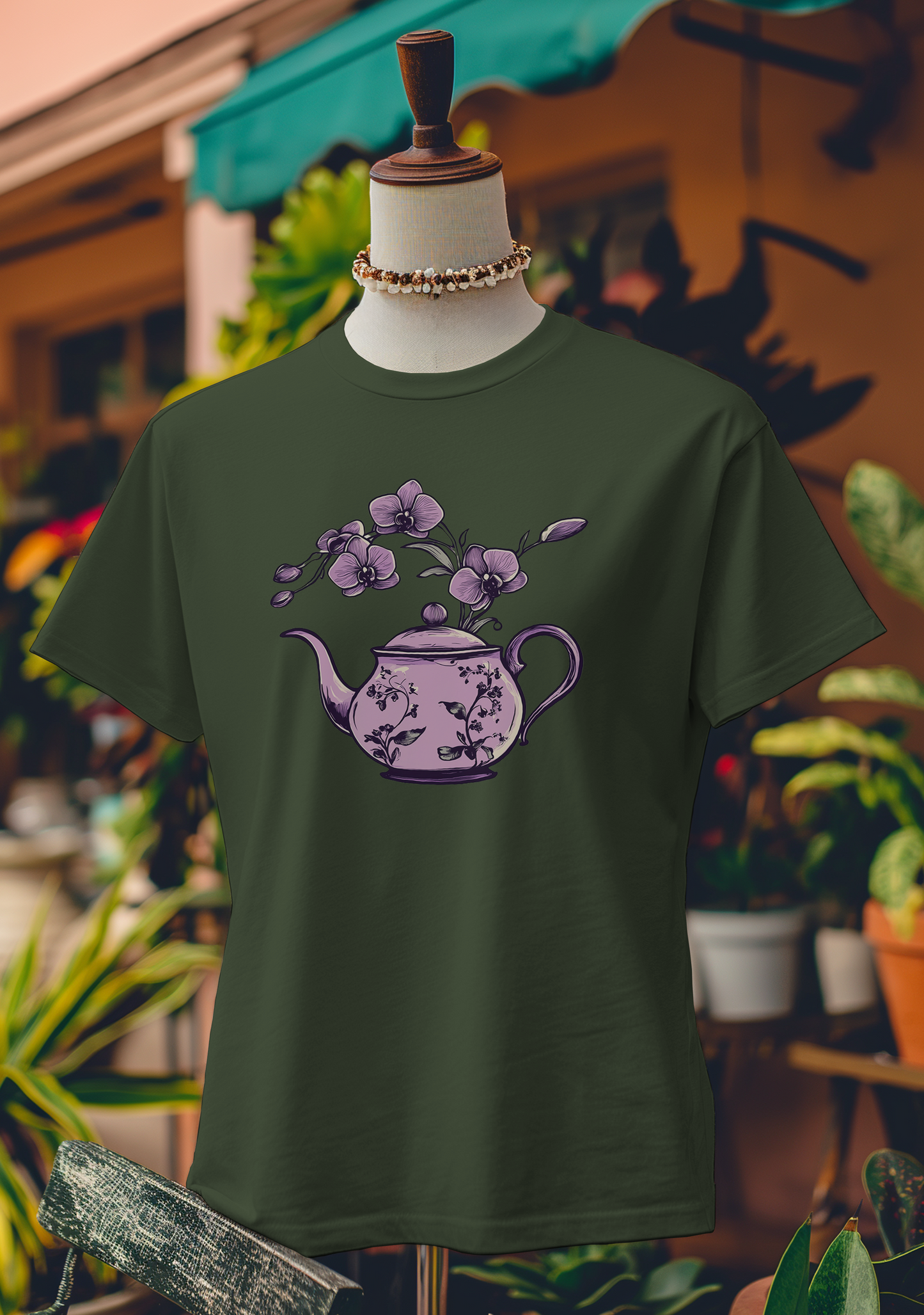 Orchid Elegance Teapot T-Shirt