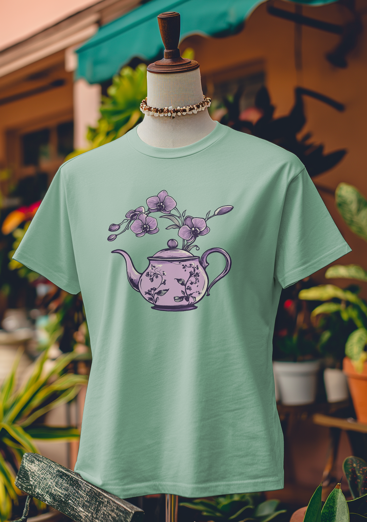 Orchid Elegance Teapot T-Shirt