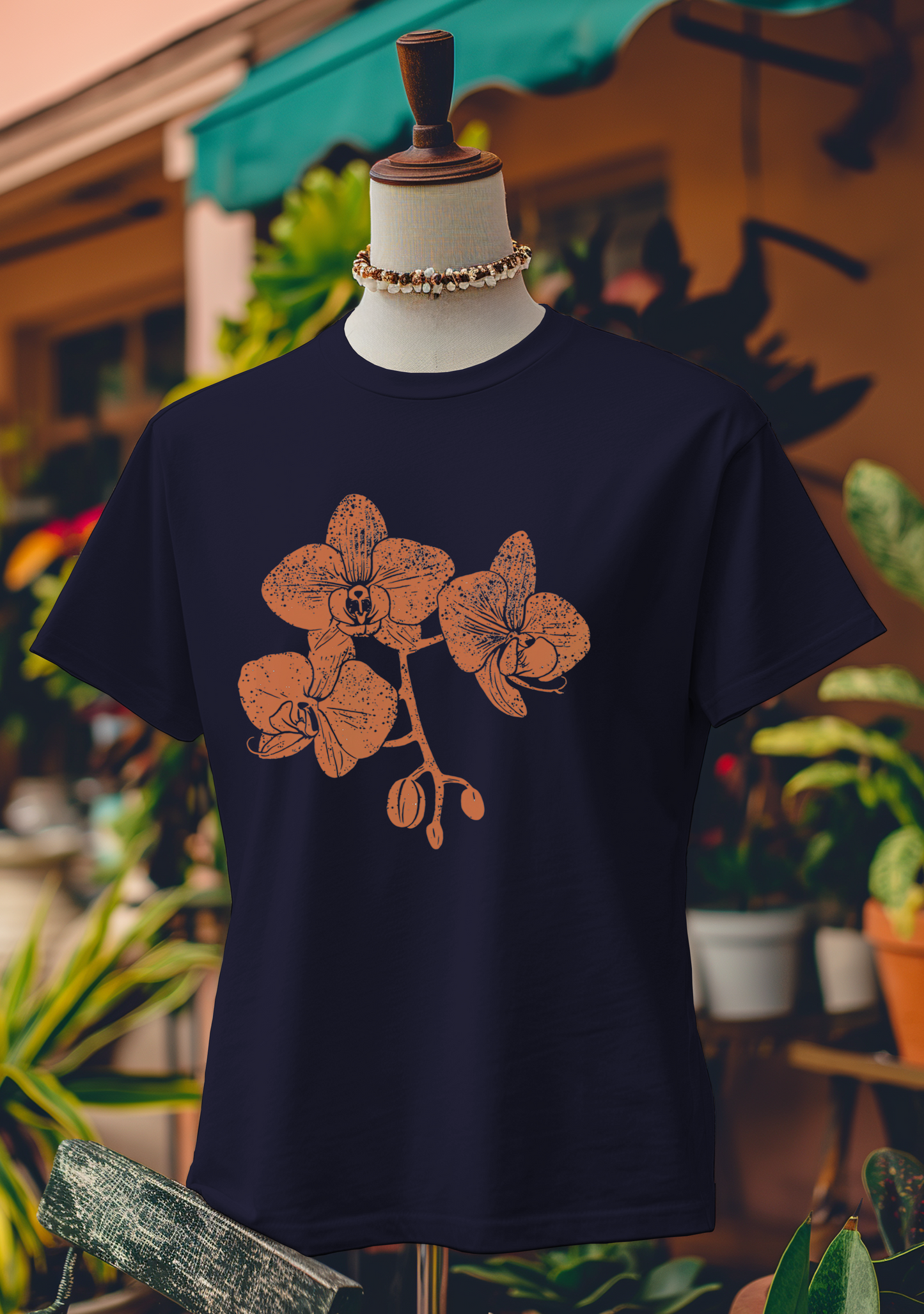 Orange Orchid Elegance T-Shirt