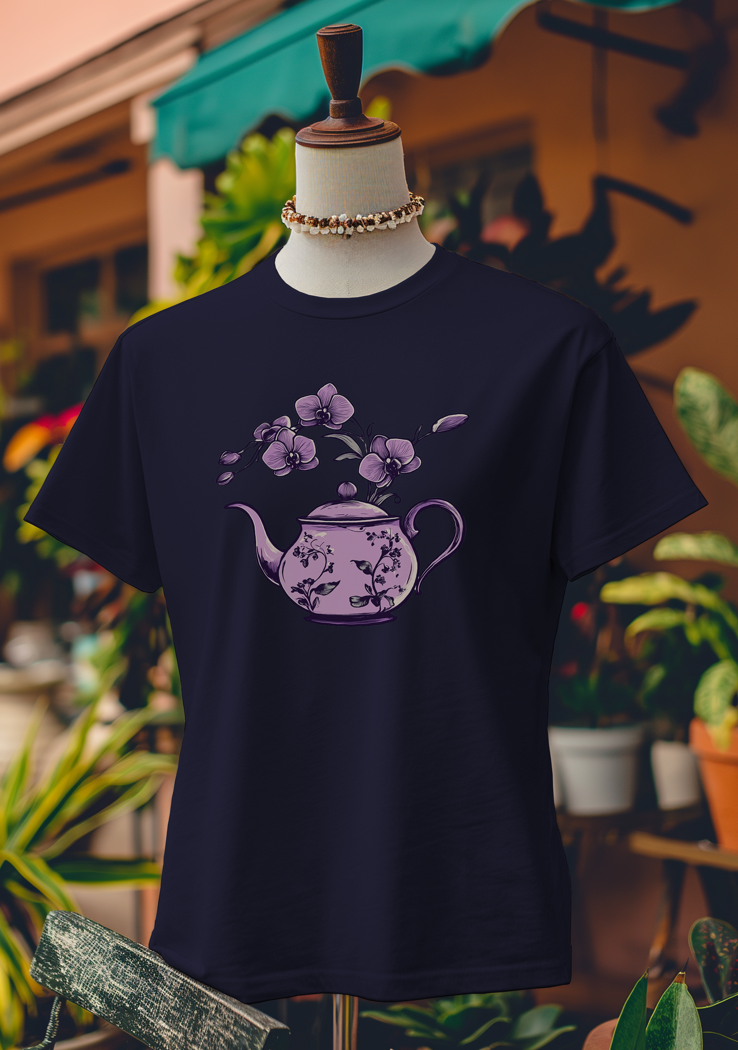 Orchid Elegance Teapot T-Shirt