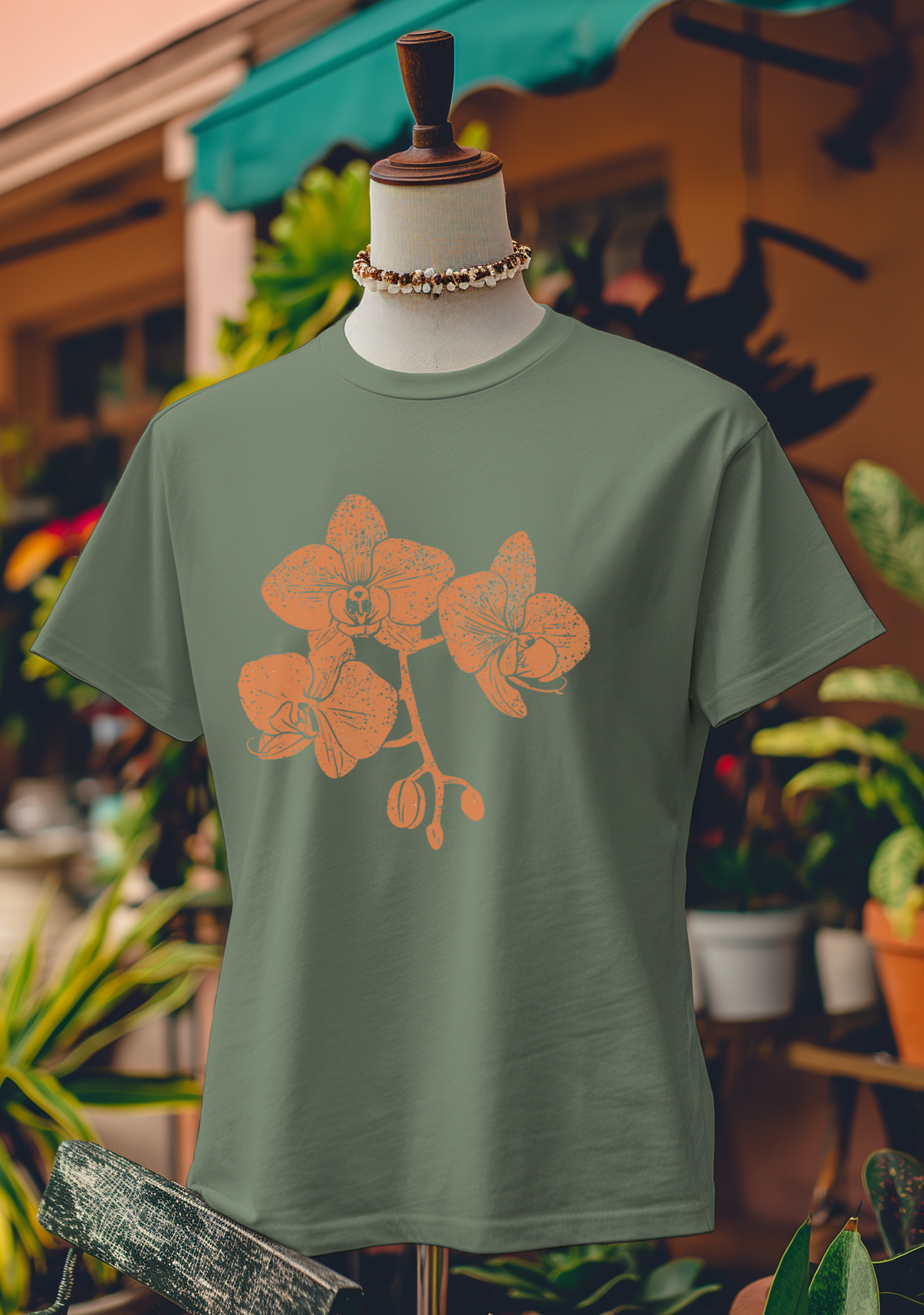 Orange Orchid Elegance T-Shirt
