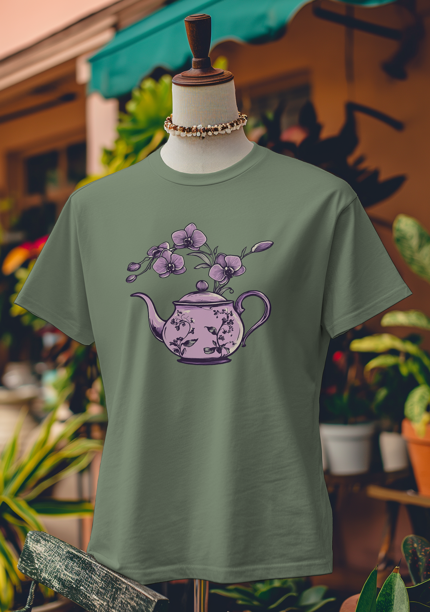 Orchid Elegance Teapot T-Shirt