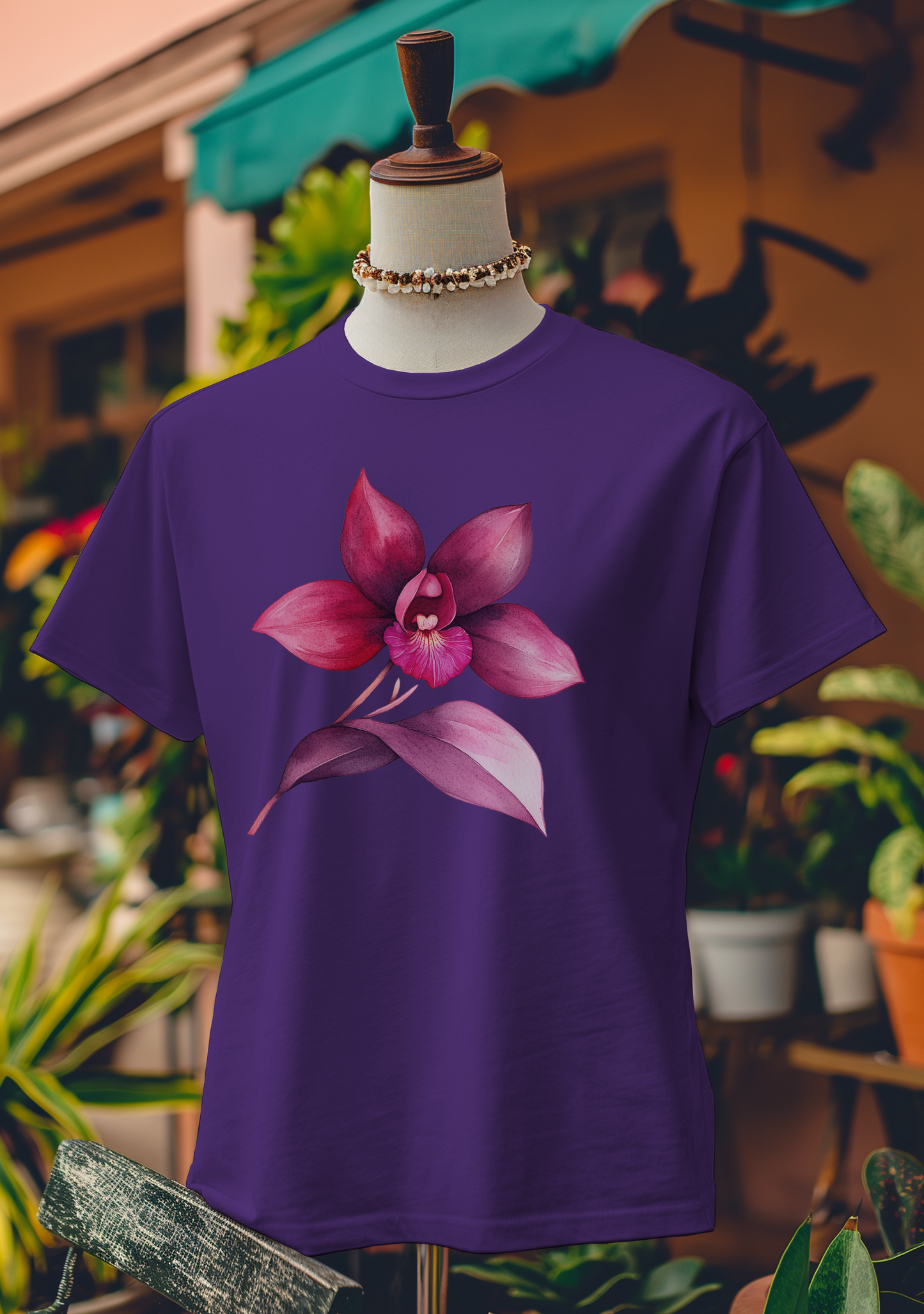 Crimson Elegance Orchid T-Shirt