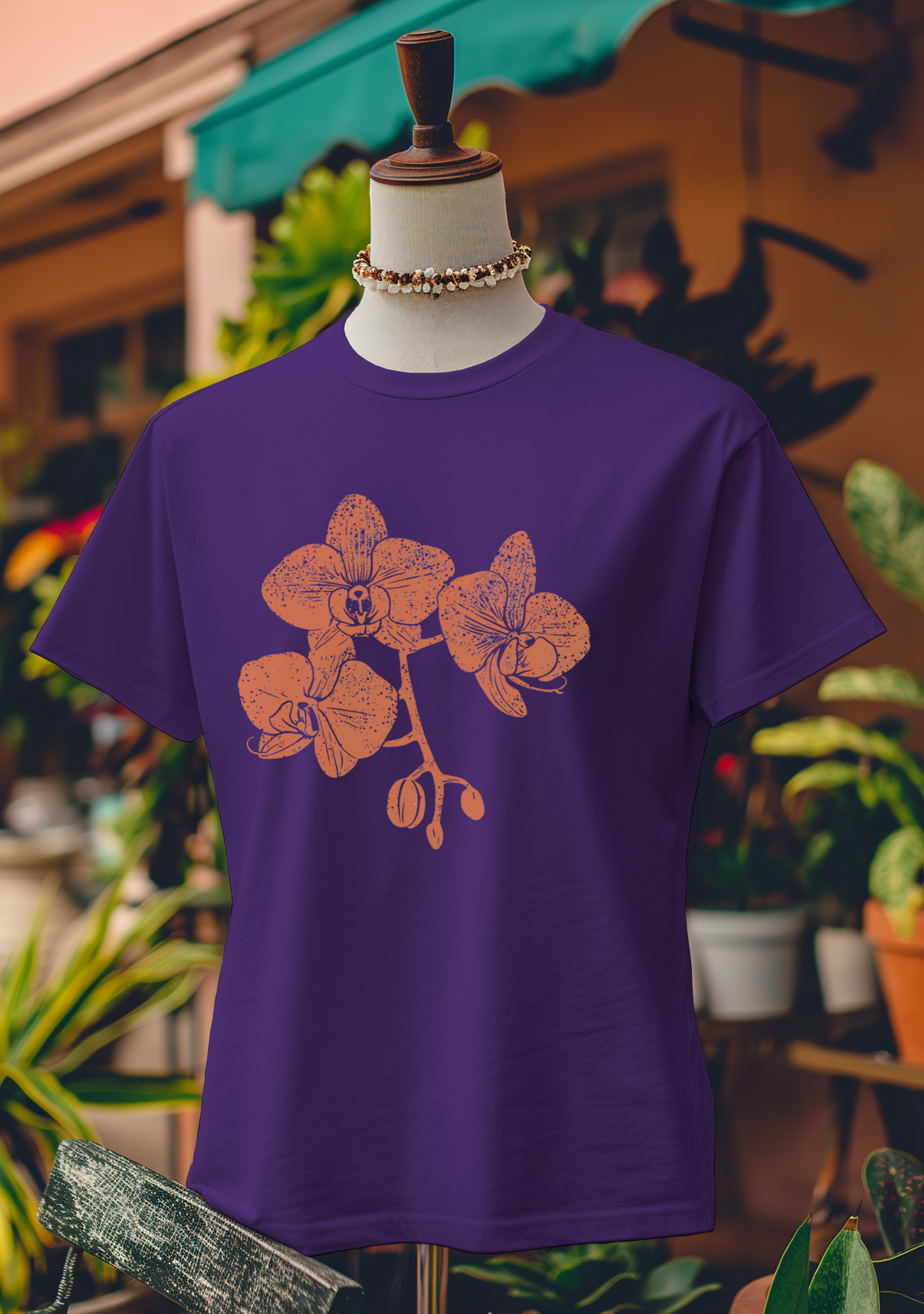 Orange Orchid Elegance T-Shirt