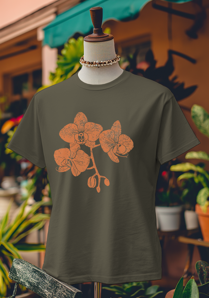 Orange Orchid Elegance T-Shirt