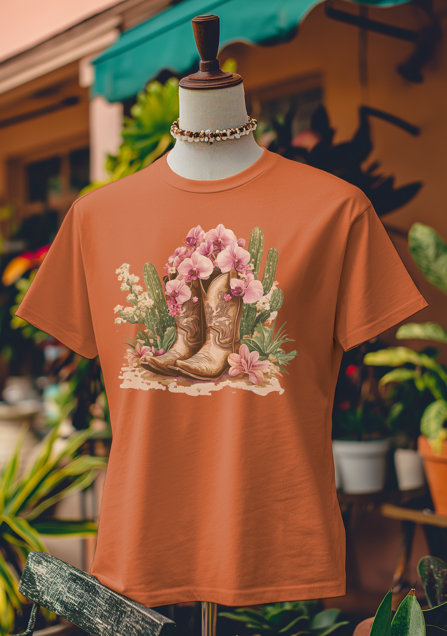 Desert Bloom Cowboy Boots T-Shirt