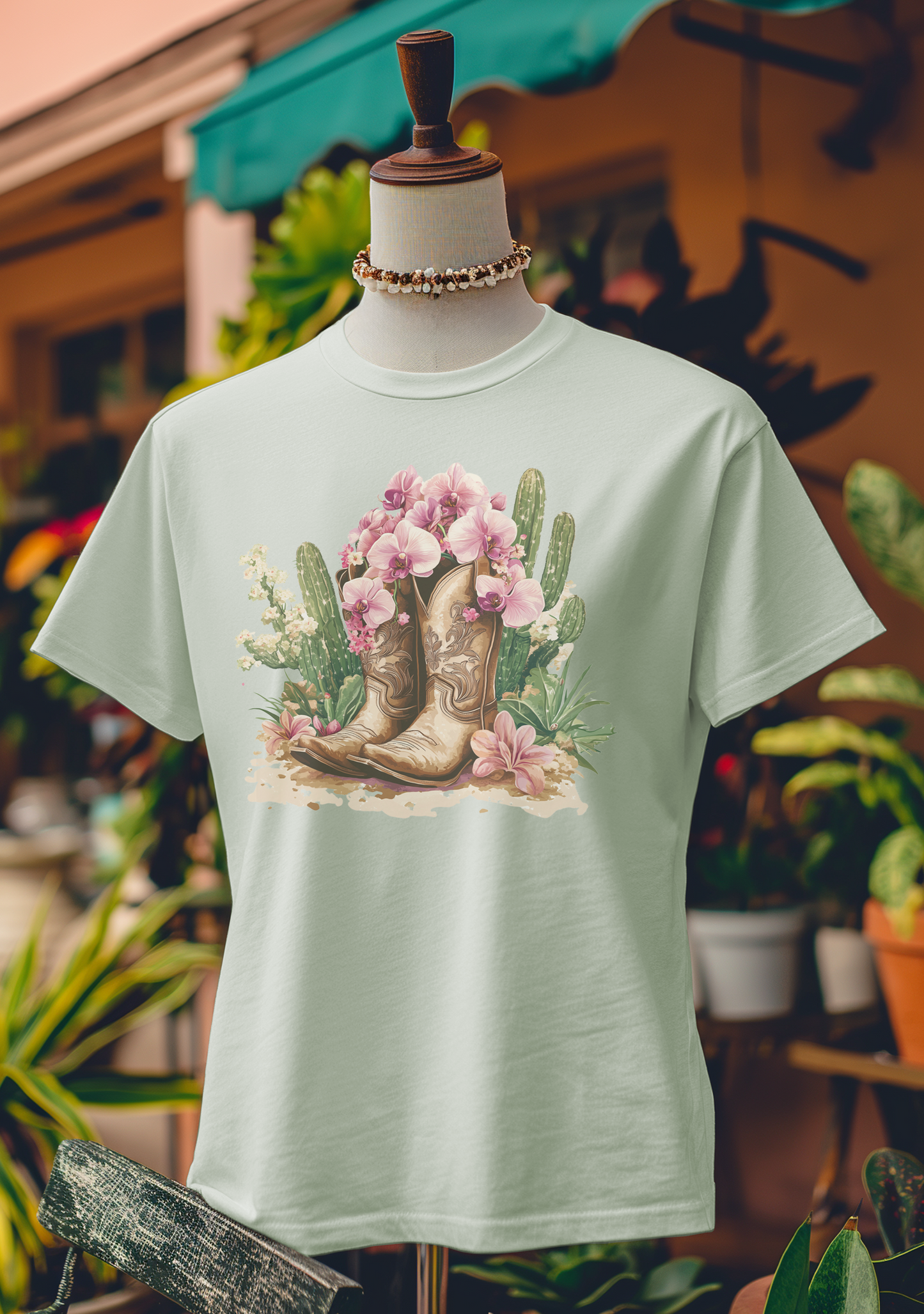 Desert Bloom Cowboy Boots T-Shirt