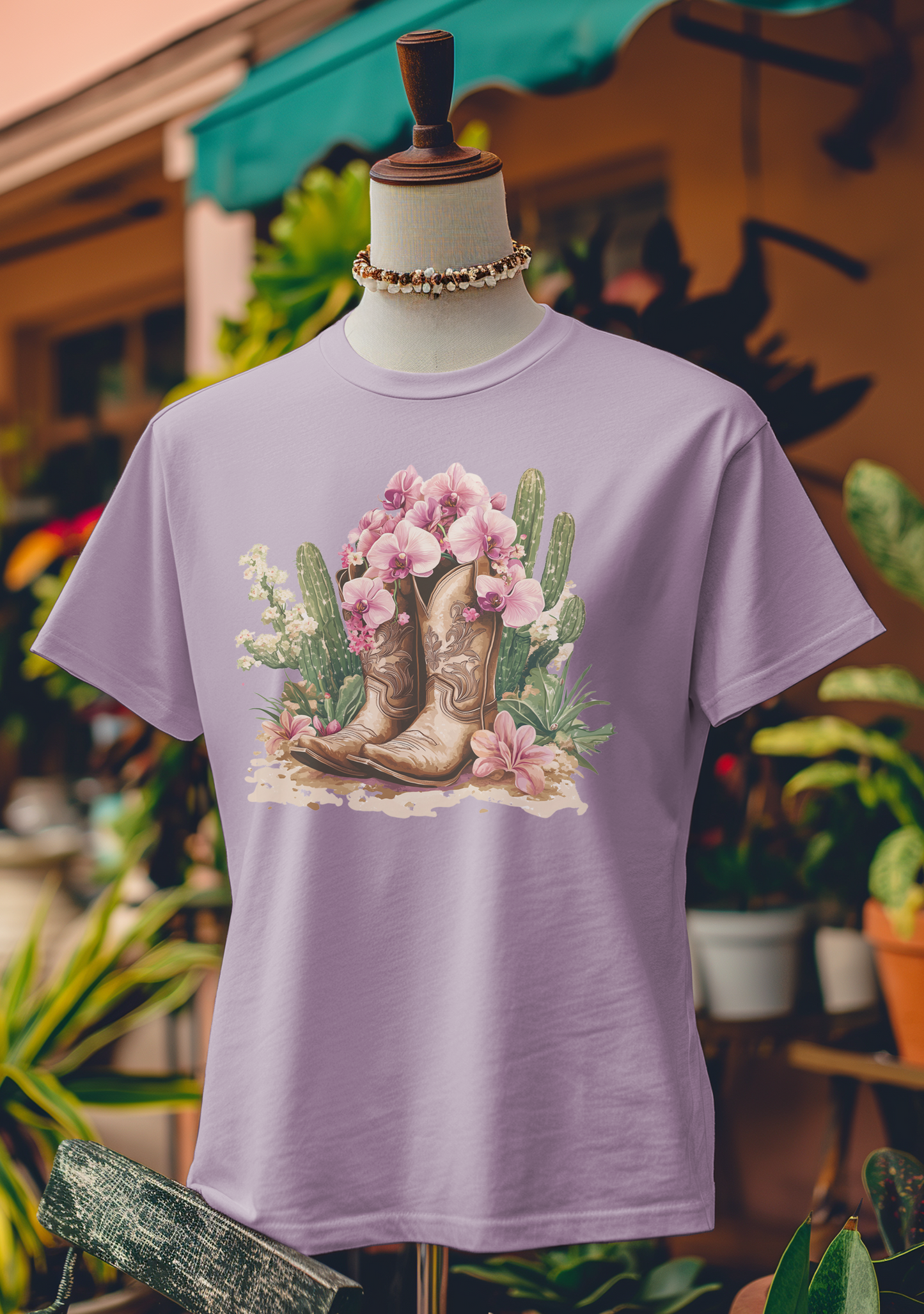Desert Bloom Cowboy Boots T-Shirt