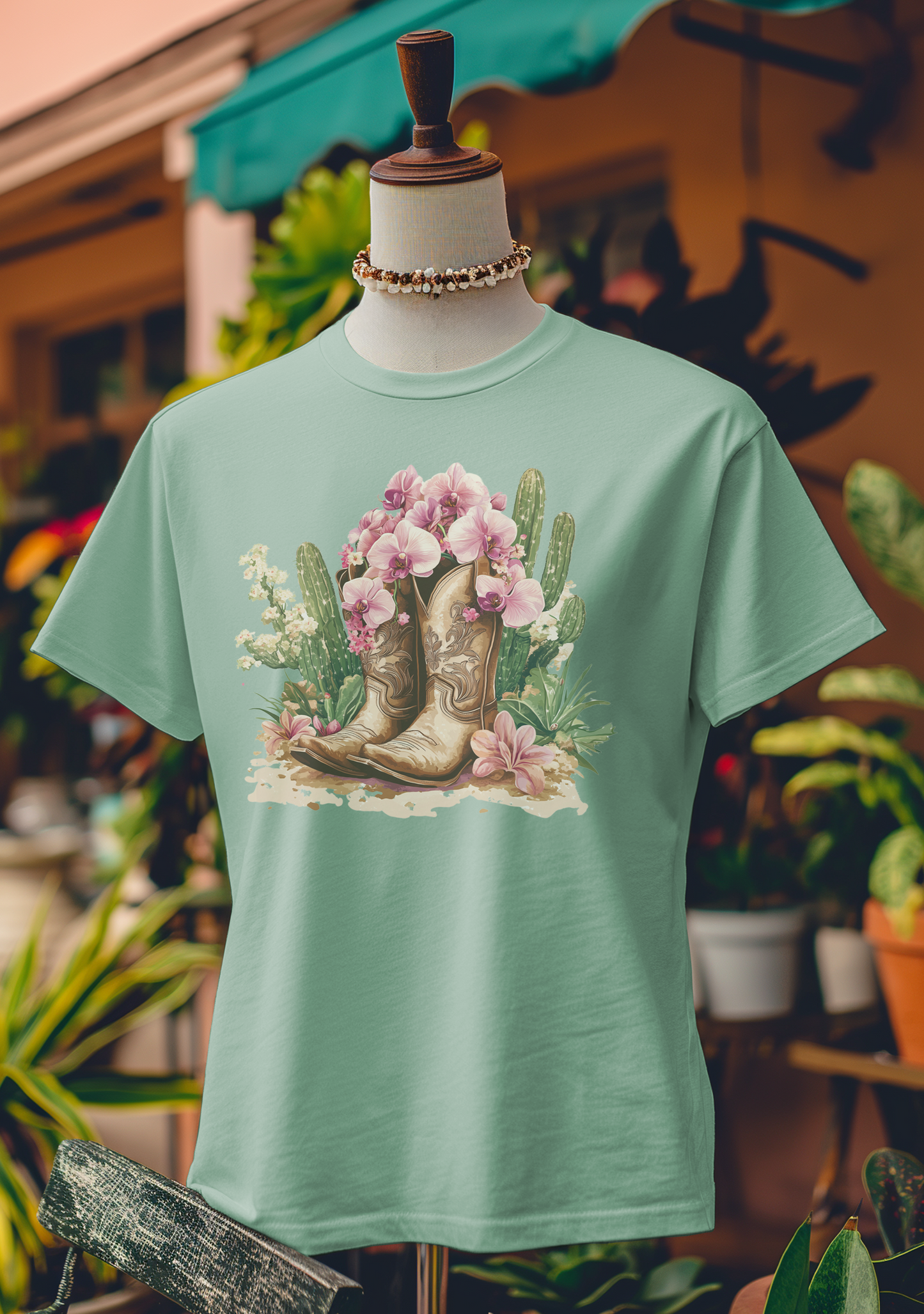 Desert Bloom Cowboy Boots T-Shirt