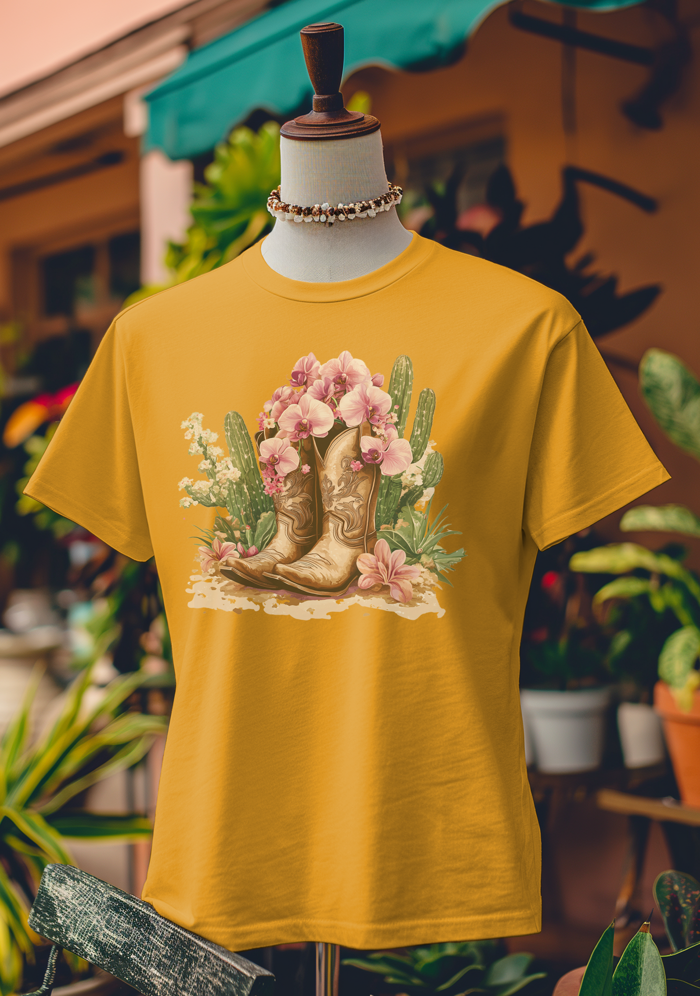Desert Bloom Cowboy Boots T-Shirt