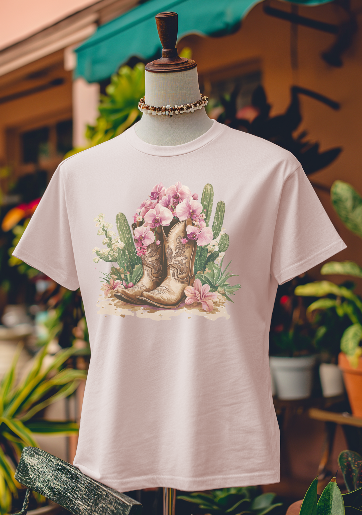 Desert Bloom Cowboy Boots T-Shirt