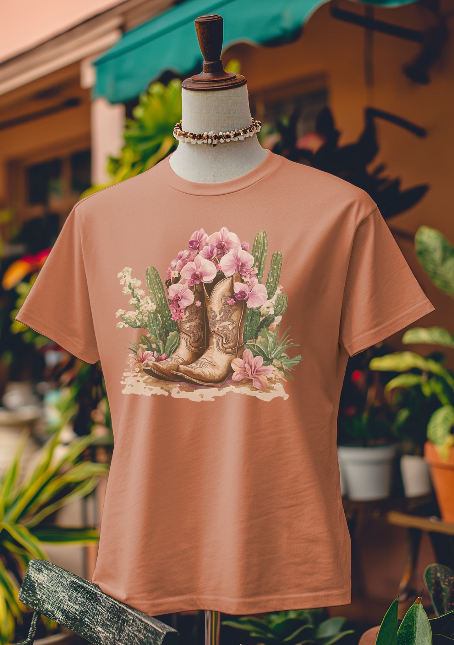 Desert Bloom Cowboy Boots T-Shirt