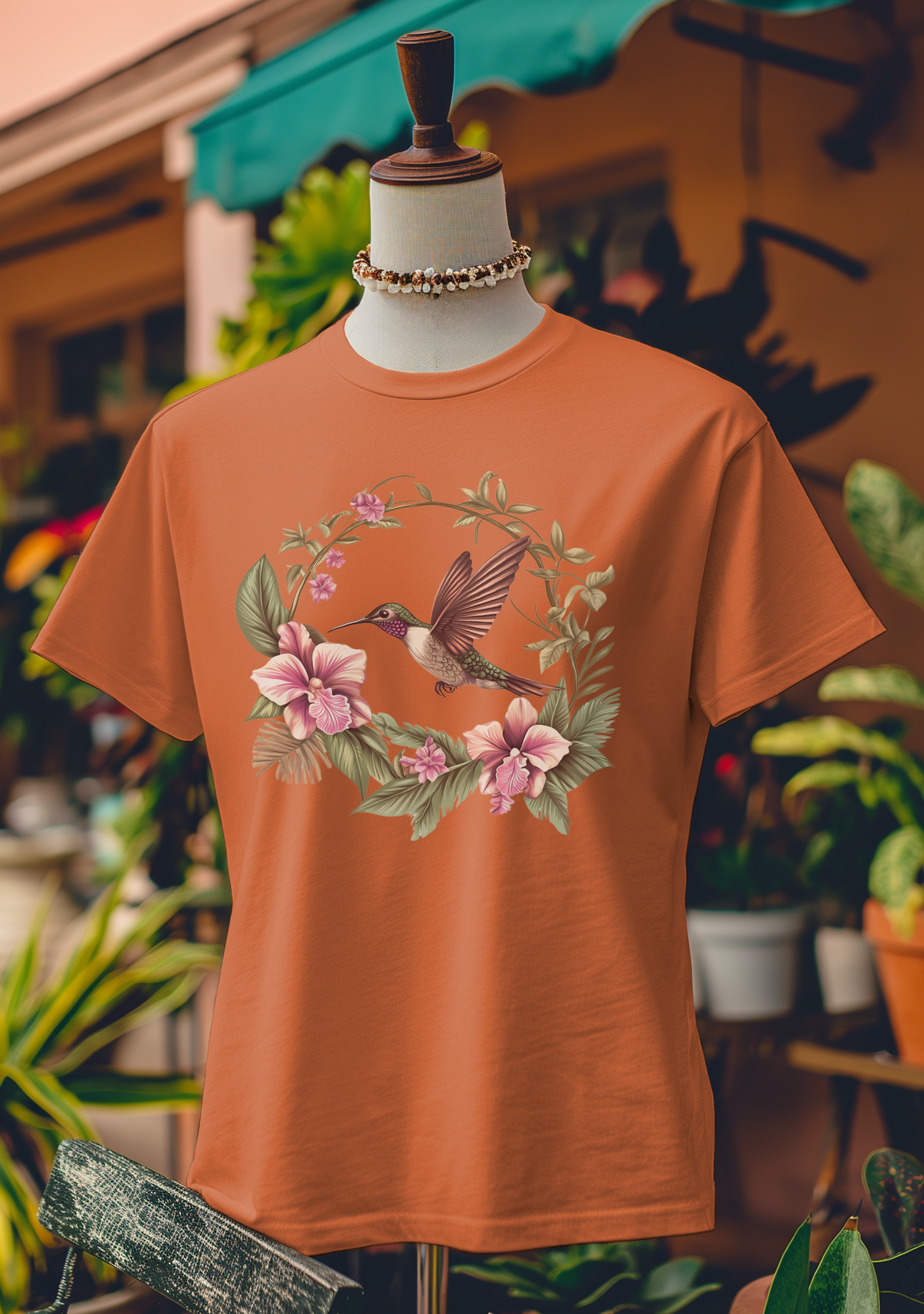 Hummingbird and Orchid Harmony T-Shirt