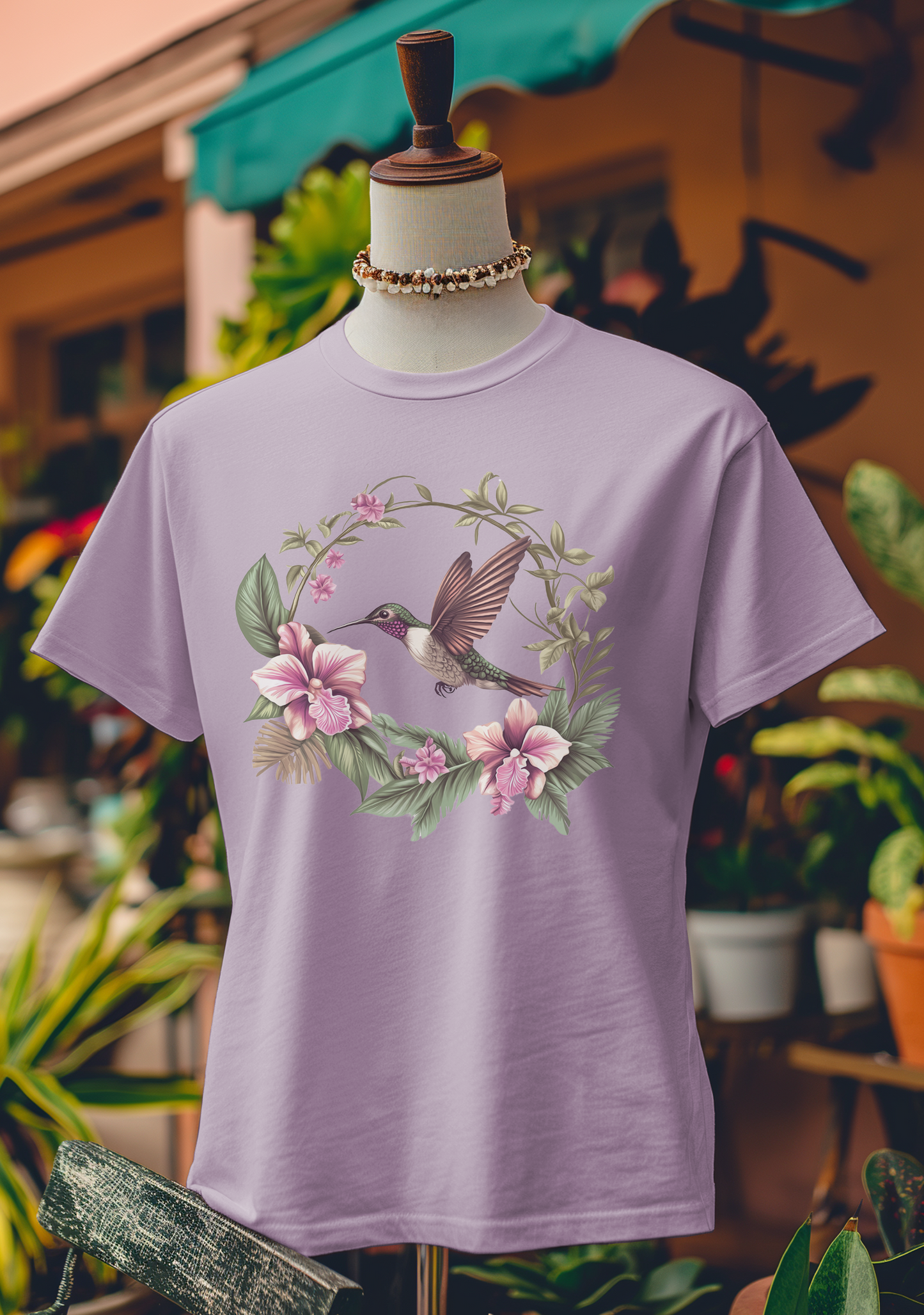 Hummingbird and Orchid Harmony T-Shirt