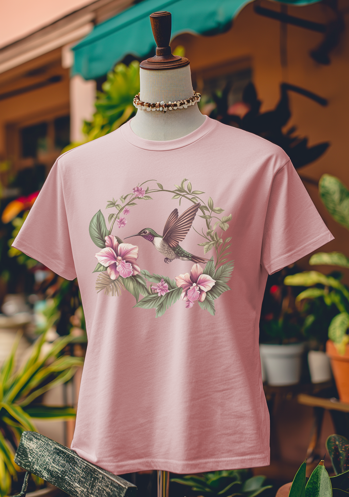 Hummingbird and Orchid Harmony T-Shirt