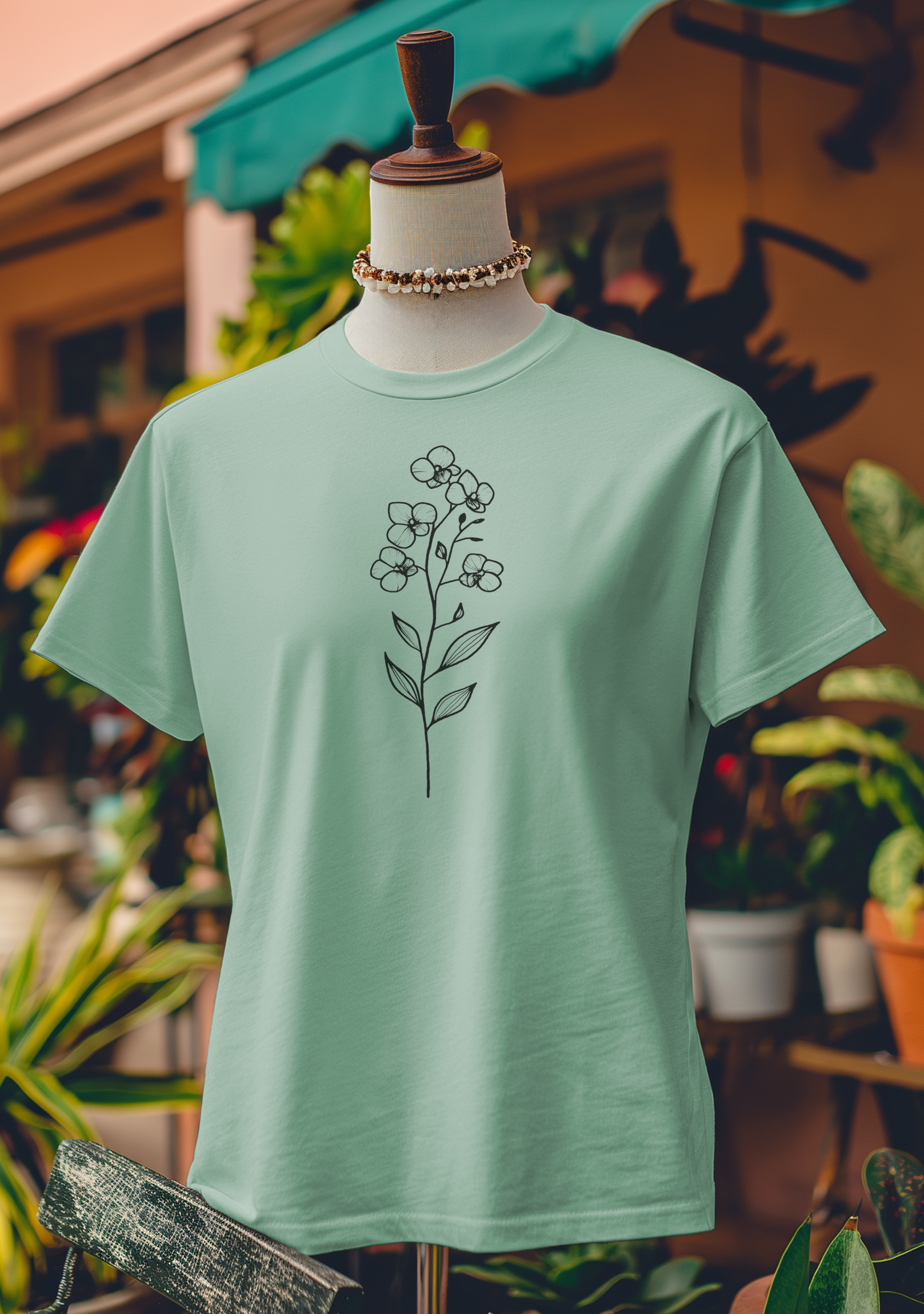 Elegant Orchid Sketch T-Shirt