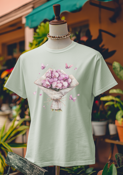 Orchid Bouquet & Butterflies T-Shirt