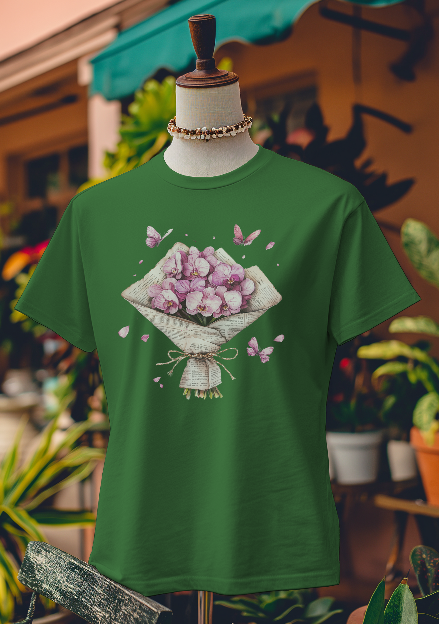 Orchid Bouquet & Butterflies T-Shirt