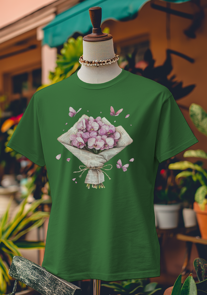 Orchid Bouquet & Butterflies T-Shirt