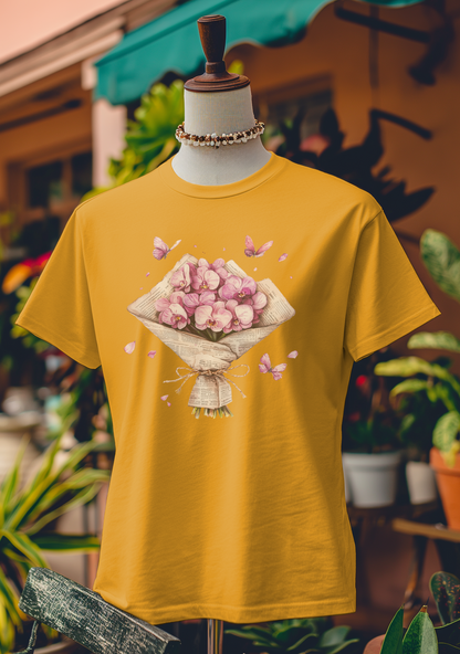 Orchid Bouquet & Butterflies T-Shirt