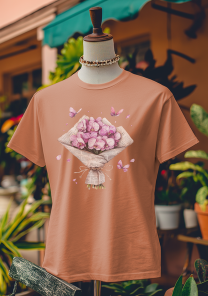 Orchid Bouquet & Butterflies T-Shirt