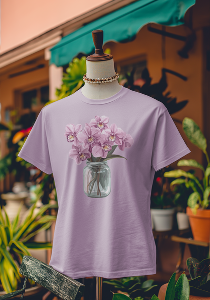 Orchids in Bloom Mason Jar T-Shirt