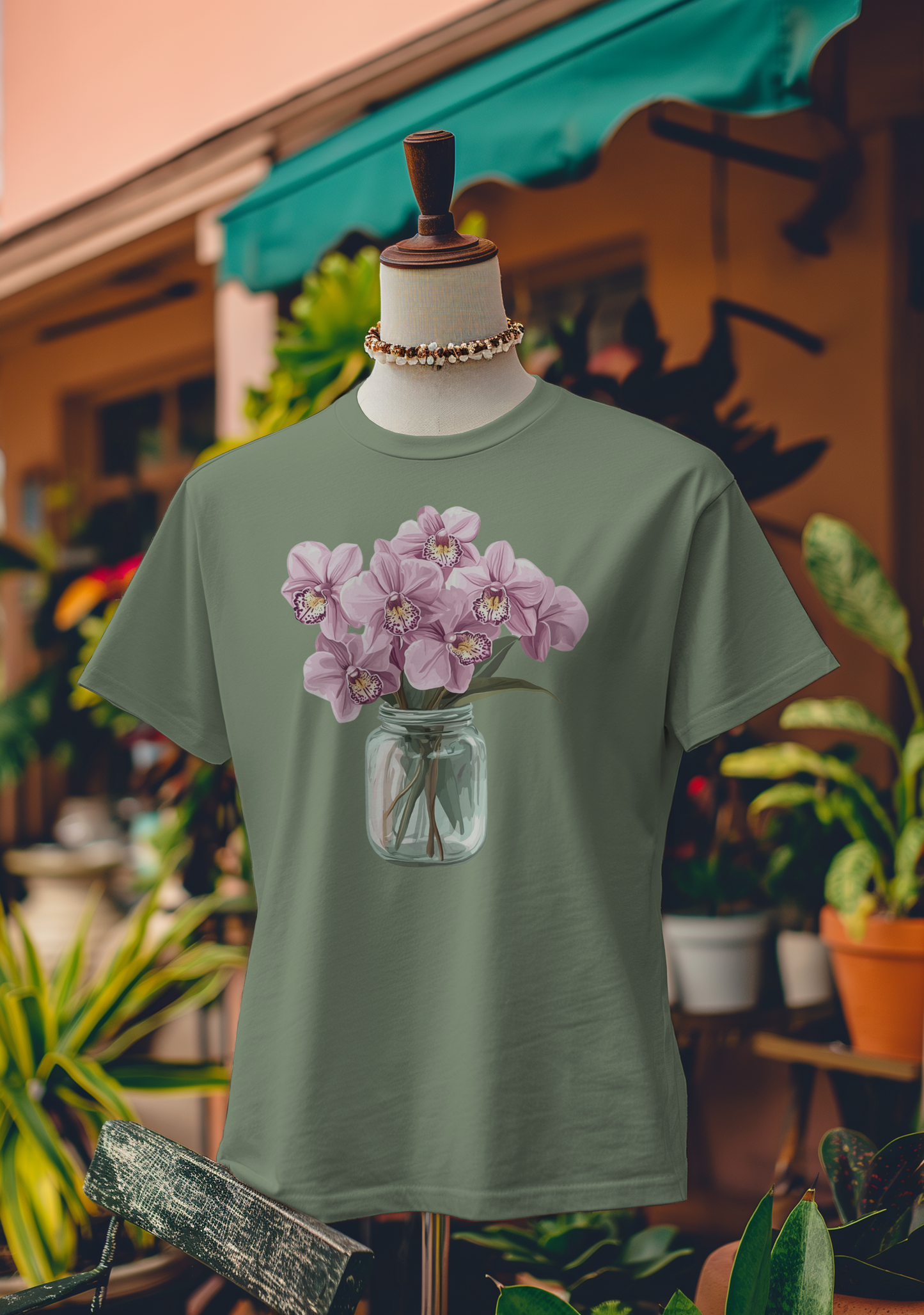 Orchids in Bloom Mason Jar T-Shirt