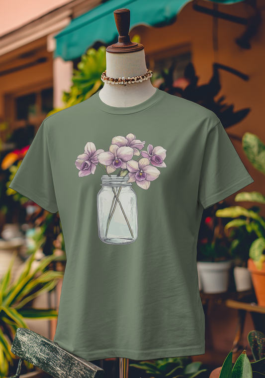 Orchids in Mason Jar T-Shirt