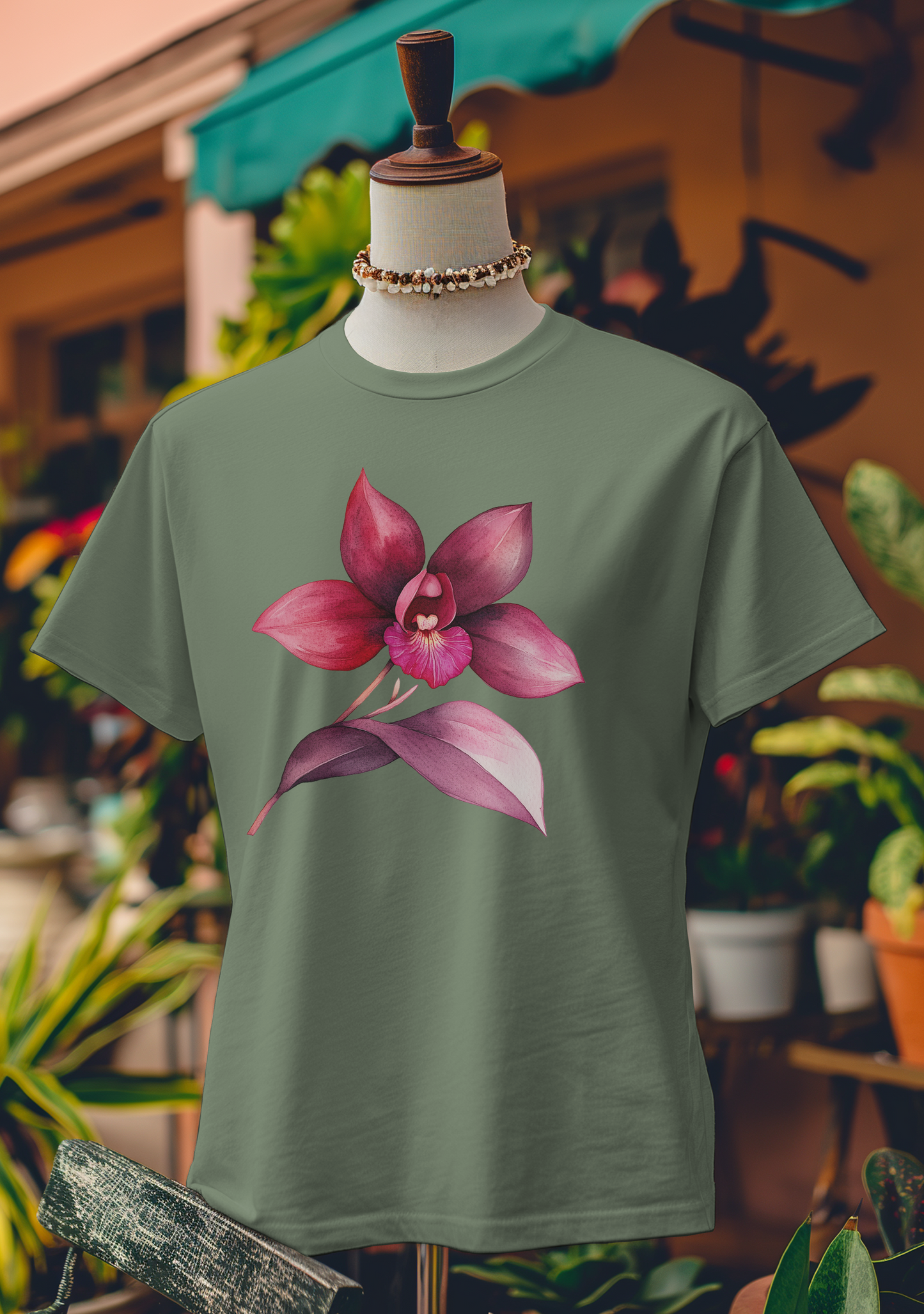 Crimson Elegance Orchid T-Shirt