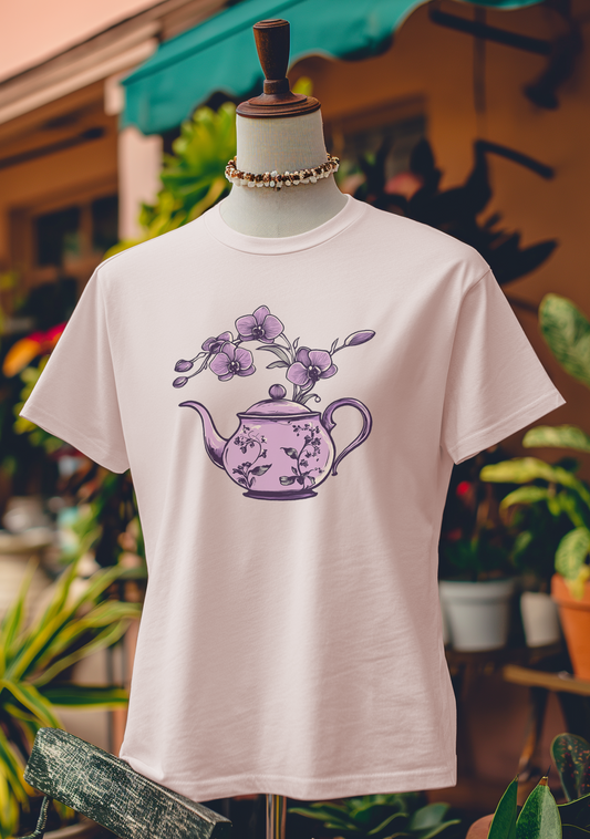 Orchid Elegance Teapot T-Shirt